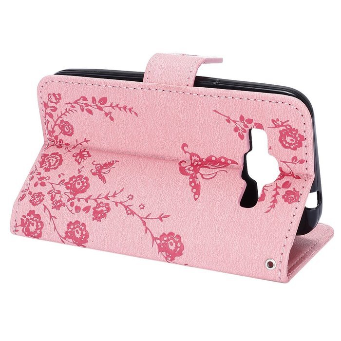 Galaxy Core Prime Wallet Case,PHEZEN Serect Garden Butterfly Flower Inlaid Shiny Glitter Diamond Pu Leather Flip... N39