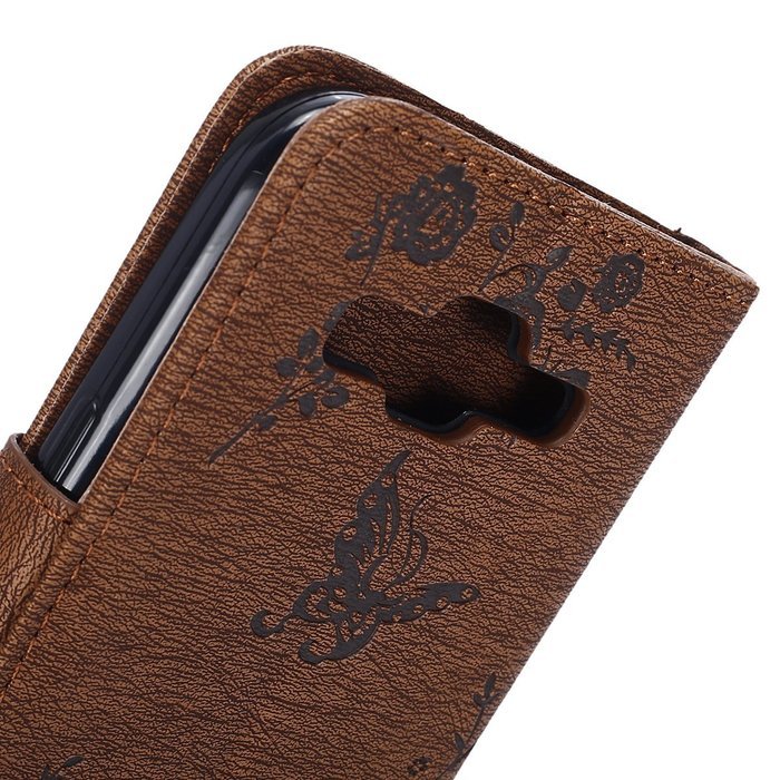 Galaxy Core Prime Wallet Case,PHEZEN Serect Garden Butterfly Flower Inlaid Shiny Glitter Diamond Pu Leather Flip... N41