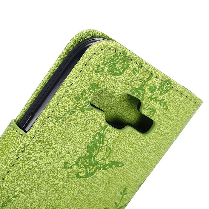 Galaxy Core Prime Wallet Case,PHEZEN Serect Garden Butterfly Flower Inlaid Shiny Glitter Diamond Pu Leather Flip... N43