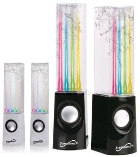 Supersonic SC-1122BLK 3 Watt Dancing Water Speakers (Black)