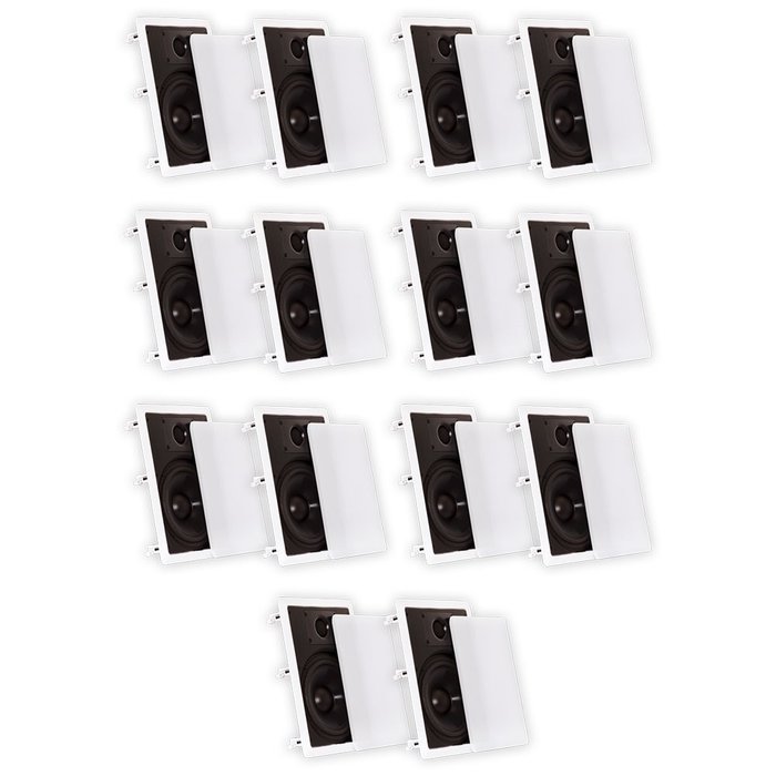Theater Solutions CS8W In Wall 8" Speakers Surround Sound Home Theater 7 Pair Pack 7CS8W