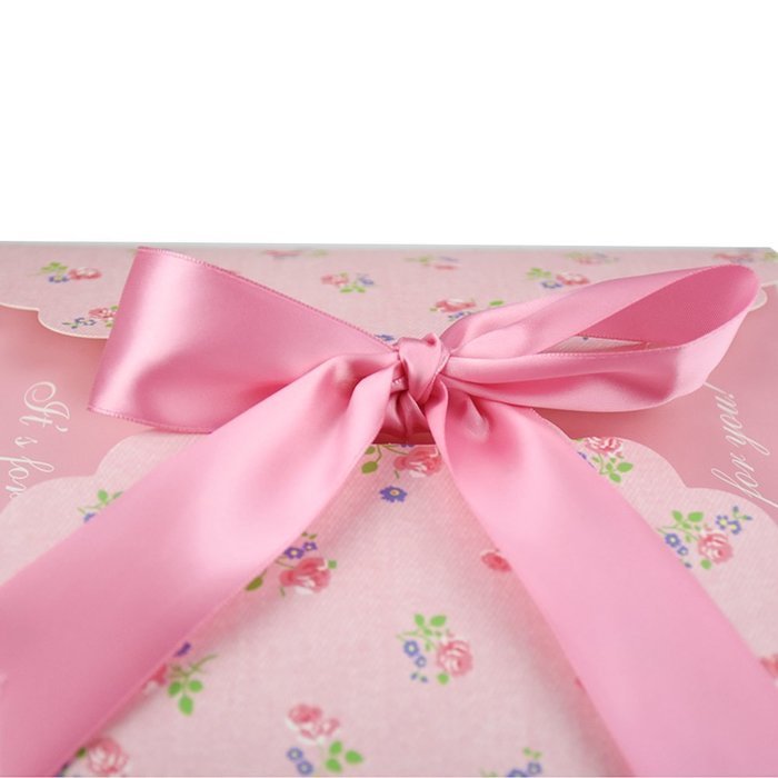 Wanting Portable Square Cake Boxes Bakery Cake Gift Boxes With Beautiful Ribbon Pink(Pack of 2) N2