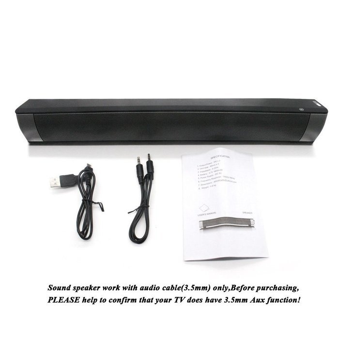 ELlight Bluetooth Small Sound Bar 3.0 Channel 15.7in 10W(2X5W) Wireless Subwoofer Stereo Speaker,Black N4
