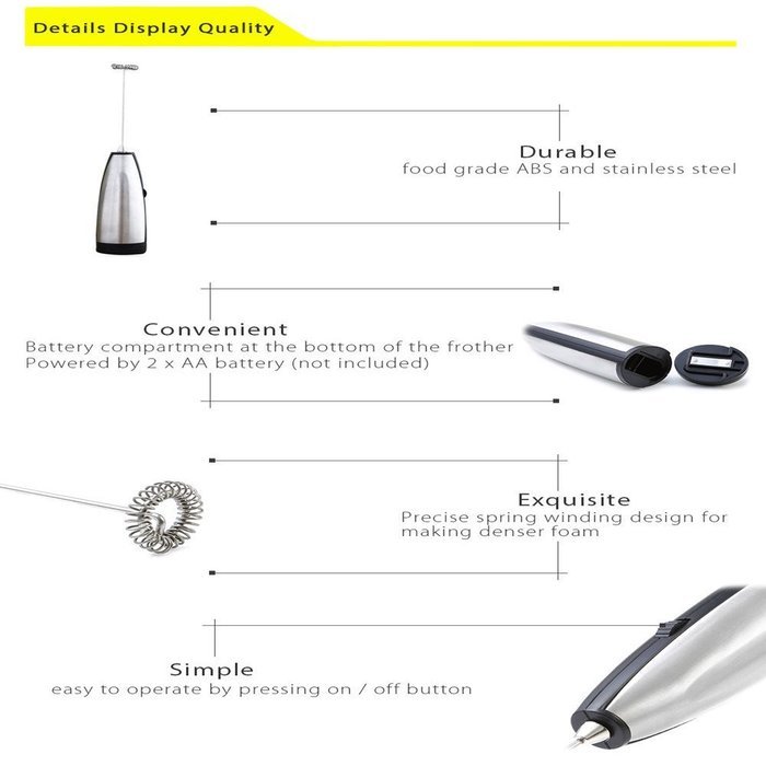 Magicook Electrical Stainless Steel Milk Frother Mixer Milk Foamer N8