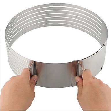 Sher Adjustable Size Mousse Ring Stainless Steel Cake Mold Layer Slicer Kit Round Circle Cutter Retractable Cake... N2