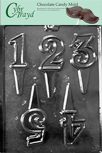 Cybrtrayd L037 Number 1 to 5 Cake Toppers Chocolate Candy Mold with Exclusive Cybrtrayd Copyrighted Chocolate...