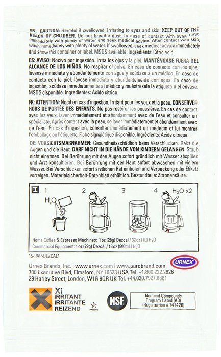 Urnex Dezcal Activated Descaler, 1-Ounce Packets, 100-Count N4