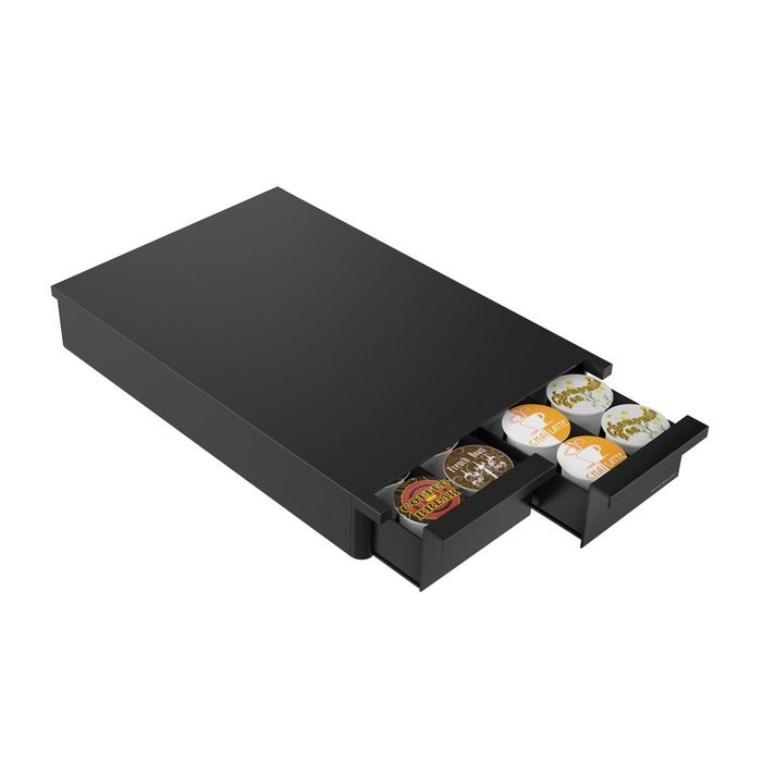 Mind Reader DBLTRY-BLK "Ledge" 28 Capacity Single Serve Coffee Pod Double Drawer, Black N4