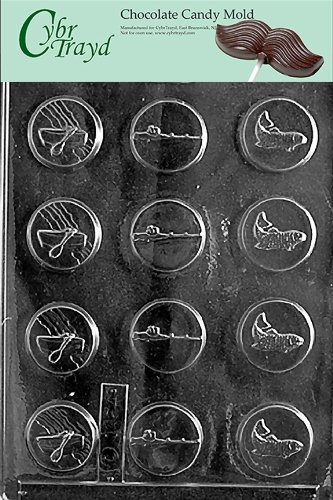 Cybrtrayd S025 Sports Chocolate Candy Mold, Fisherman Mints