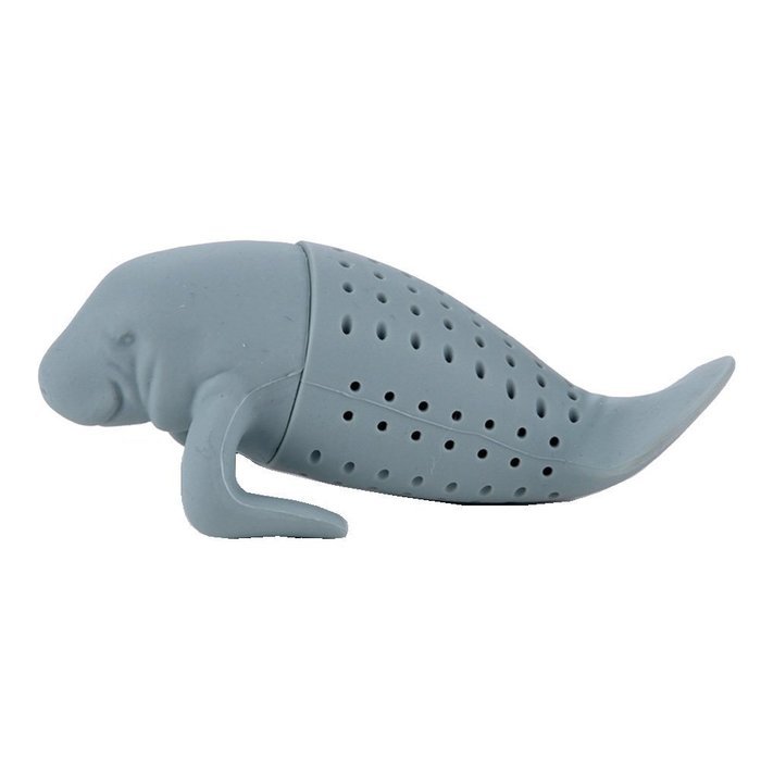 Manatee Shaped Tea Strainer Tools Silicone Tea Filter Diffuser Infuser Loose Leaf New Gray Color N4