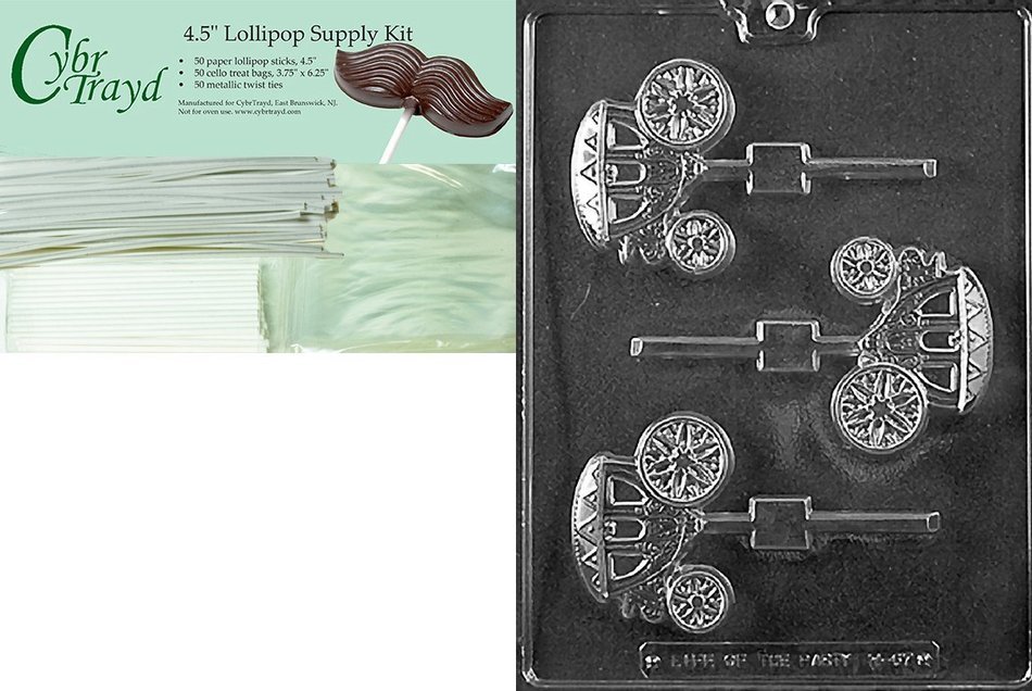 Cybrtrayd W067 Wedding Carriage/Coach Lolly Chocolate Candy Mold with Exclusive Cybrtrayd Copyrighted Chocolate... N6