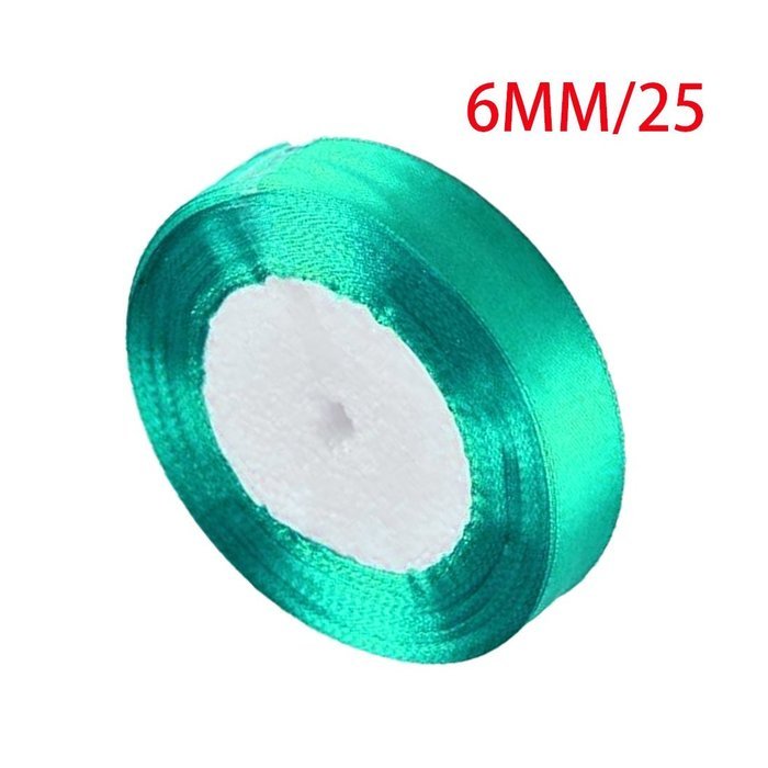 25 yards/roll 6mm Single Face Satin Ribbon Decor Gift Packing Christmas Ribbons-Dark Green N51