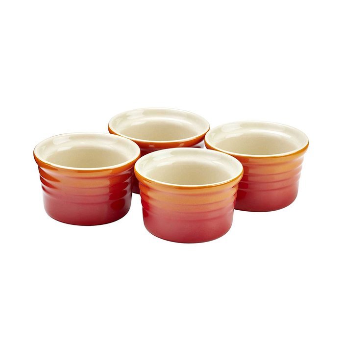 Le Creuset Stoneware 4-3/4-Ounce 4-Piece Ramekin Set, Red