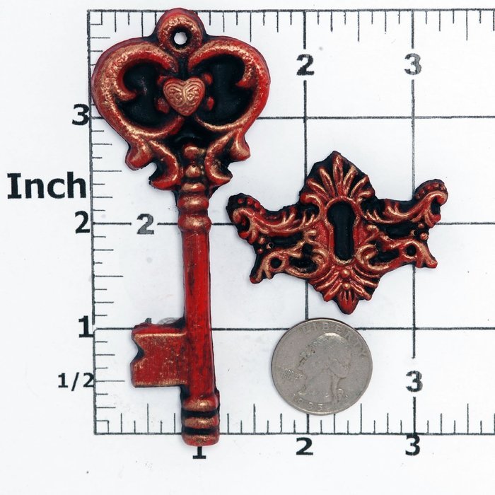 Romantic Skeleton Key Silicone Mold, Food Safe Wedding Cake Decorating with Fondant, Chocolate, Candy, Craft Mold... N4