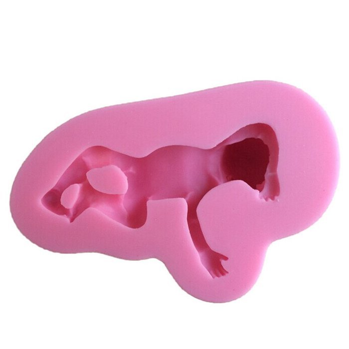 FLYMOR 3D Sleeping Baby Mold Silicone Fondant Tools For Cake Decorating,Pink