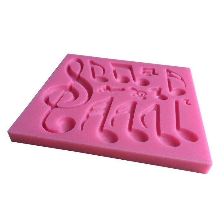 LYNCH Different Music Note Shape Silicone Fondant Mold Bakeware DIY Cake Tools,Pink N4