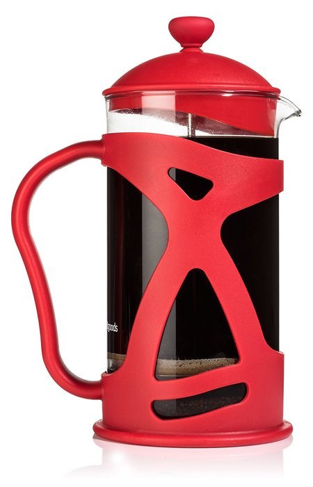 French Press Coffee Maker (8 Cup) by Sunlit, Brews Coffee and Tea, Red N3