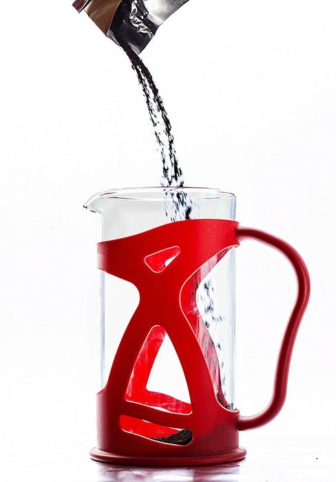 French Press Coffee Maker (8 Cup) by Sunlit, Brews Coffee and Tea, Red N5