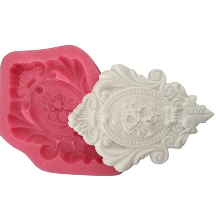 LYNCH Vintage Frame Shape 3D Silicone Cake Mold Fondant Pastry Baking Tools,Pink