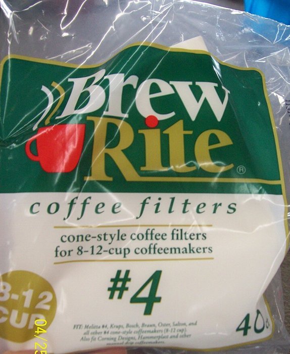 Brew Rite #4 8-12 Cup Cone Style Coffee Filters