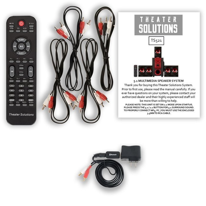 Theater Solutions TS521 Home Theater 5.1 Speaker System Powered with Bluetooth N2
