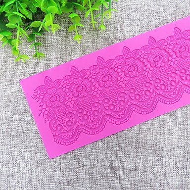 Sher Flower Line Sugar Dress Silicone Lace Mat, Silicone Mat Lace Border of Cake, Silicone Mold N3