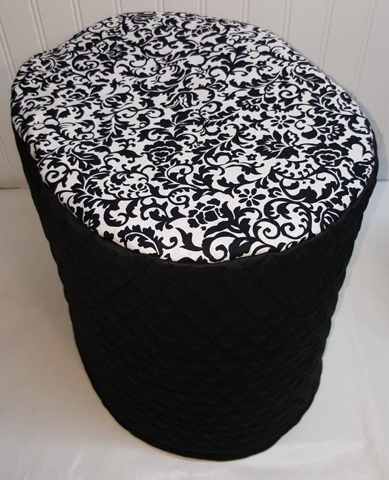 Black & White Floral Damask Keurig 2.0 Brewing System Cover (Black) N3