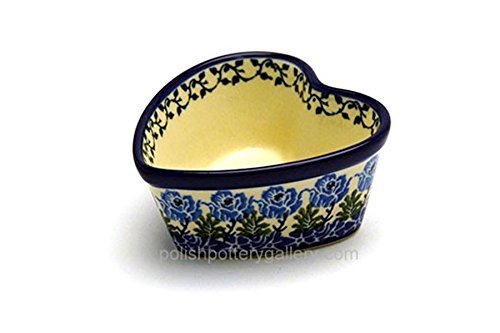 Polish Pottery Ramekin - Heart - Antique Rose