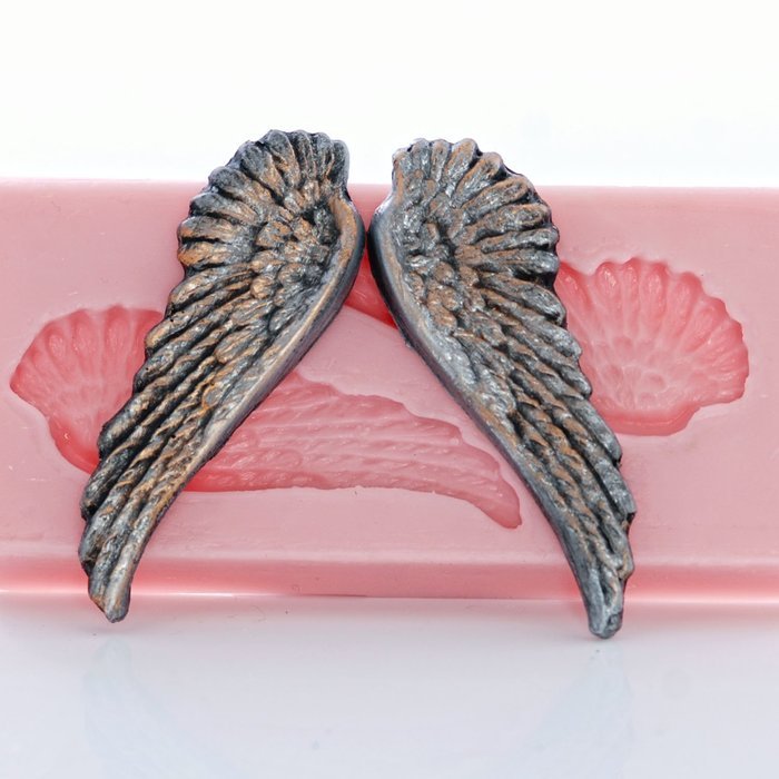 Small Angel Wing Silicone Mold Food Safe Fondant, Candy, Gum Paste,. Craft or Jewelry Mold Resin, Clay, Flexible... N5
