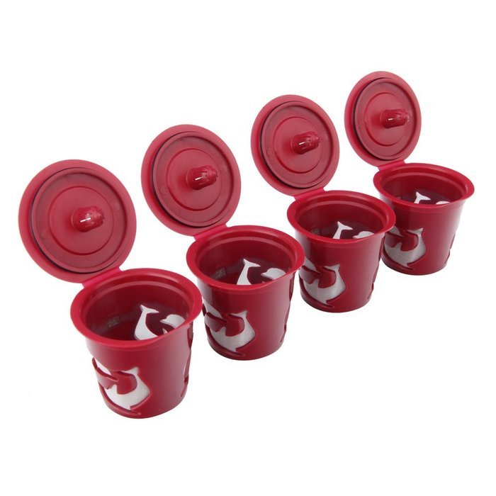 Gutens Reusable Coffee Filter Coffee Cup for All Keurig 1.0 Series - 4 pcs (1.0 Model, Red) N17