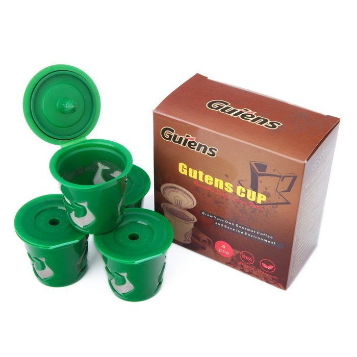 Gutens Reusable Coffee Filter Coffee Cup for All Keurig 1.0 Series - 4 pcs (1.0 Model, Red) N19