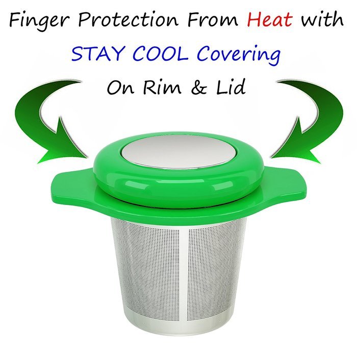 MyTea Infuser ~ Ultra Fine Loose Leaf Tea Infuser with Lid ~ Large Capacity Stainless Steel Tea Strainer Basket... N14