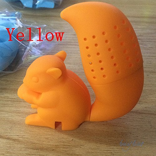 1 Piece Cute Squirrel Shape Tea Infuser Loose Leaf Strainer Bag Mug Filter - Random Color N2