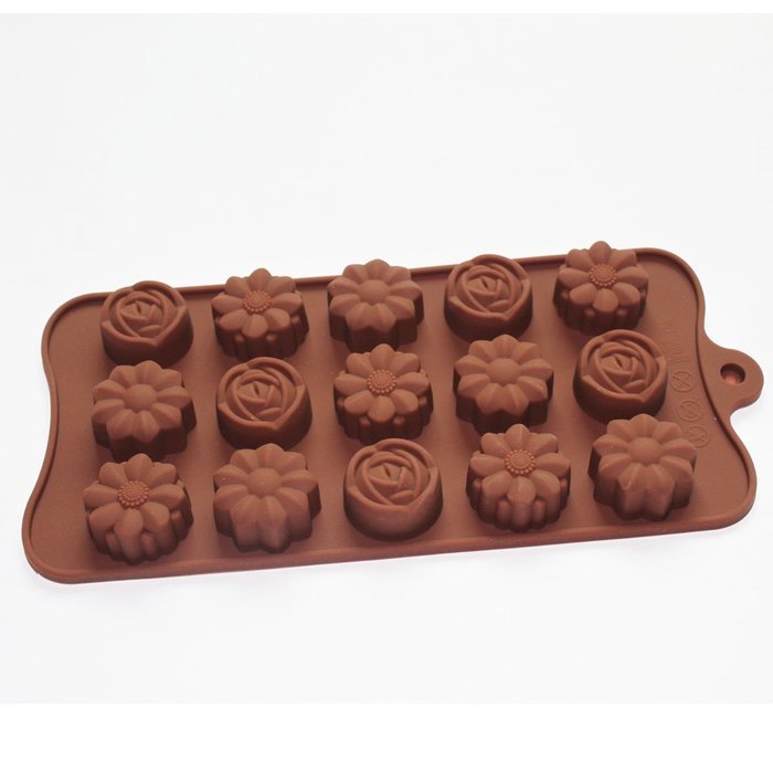 X-Haibei Small Mixed Flowers Soap Ice Cube Chocolate Jello Mold Silicone Mold Supplies N2