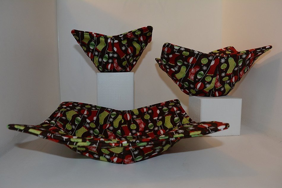 Microwave Bowl Cozies // Set of 3 // 1 Small Bowl Cozy // 1 Medium Bowl Cozy // 1 Dinner Plate Cozy // Jolly Christmas N2