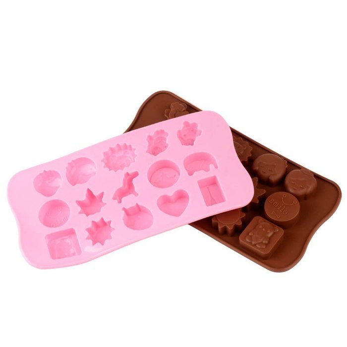 inkint 15-cavity Silicone Baking Mold Decorating DIY Mold Non-stick with Different Shape for Making Homemade Chocolate... N6