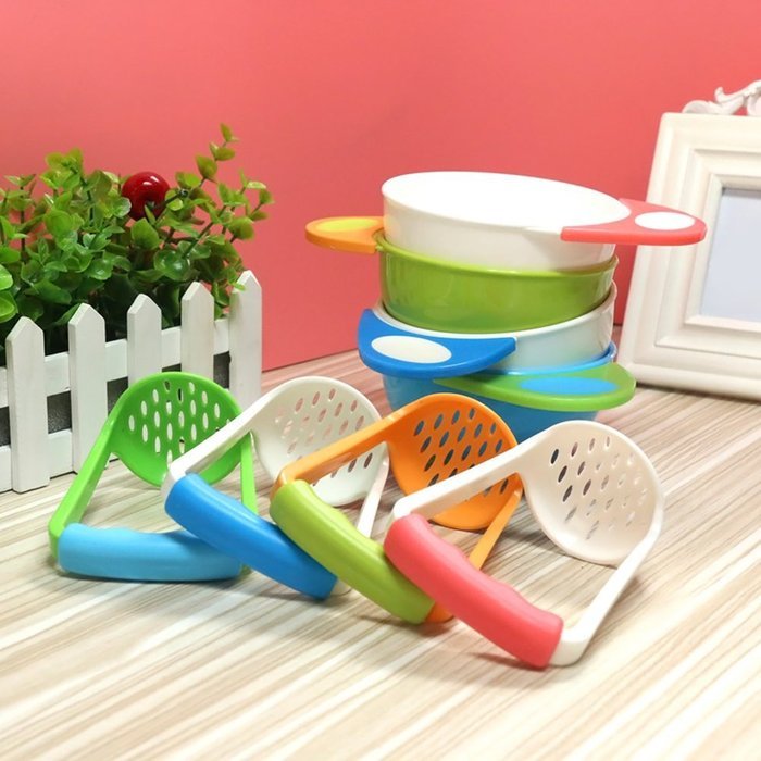 GogoForward Baby Fruit Food Hand Grinding Tool Bowl Rod Set Color Random N3