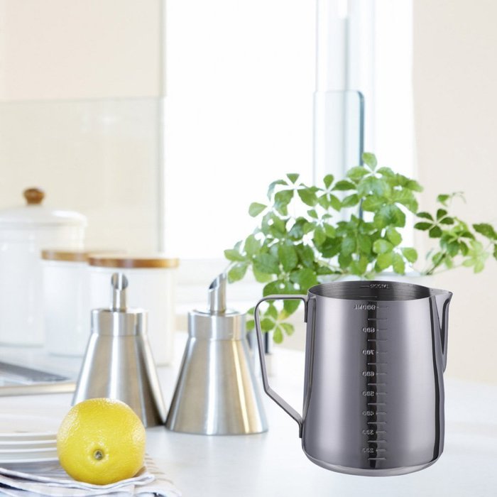 Samber 900 ML Steaming Pitcher Stainless Steel Milk Coffee Latte Frothing Garland Cup (with Volume Markings) N4