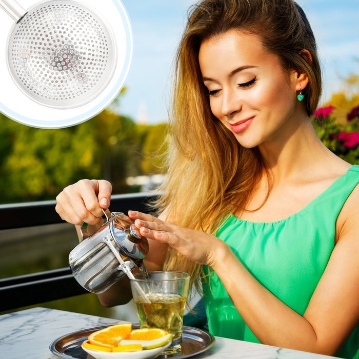 Fangfang Stainless Steel Loose Leaf Tea Infuser Filter With Plunger Holds N2