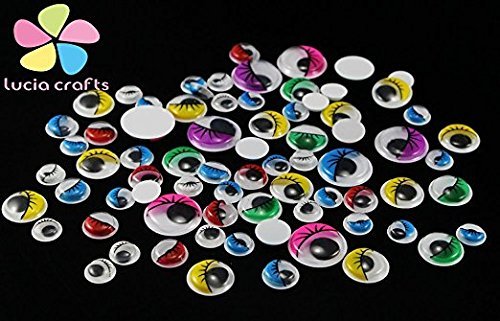 4bagsx125pcs/bag 10/12/15/20mm Without Self-adhesive Wiggle Eyes Bonus Pack