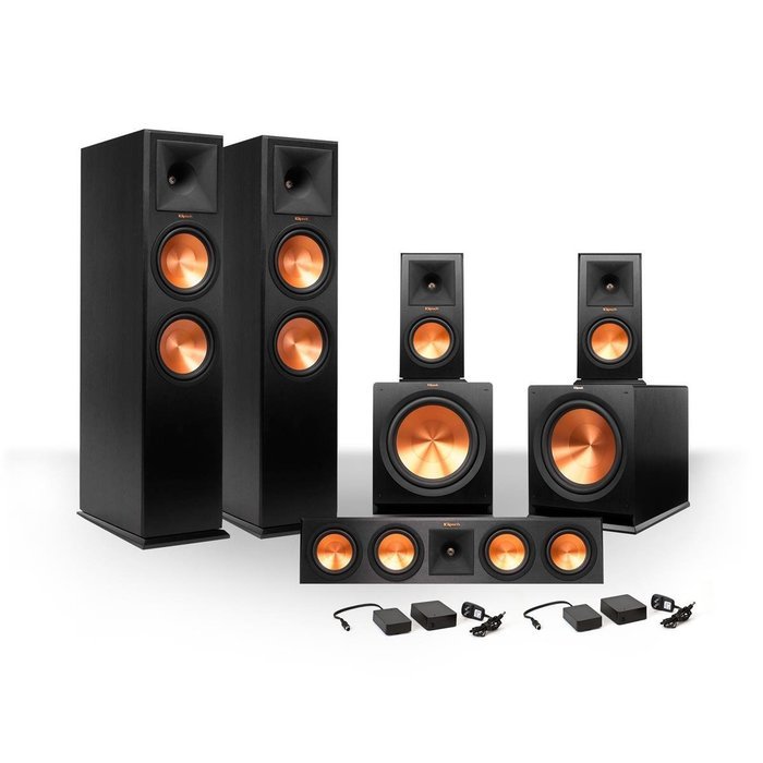 Klipsch 5.2 RP-260 Reference Premiere Speaker Package with R-112SW Subwoofers and two FREE Wireless Kits (Ebony)