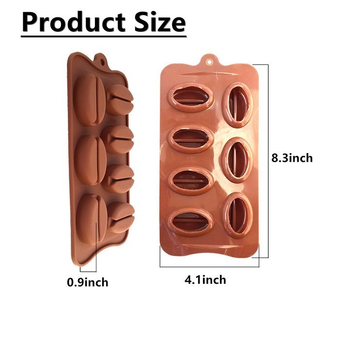 Cherryard 7 Cavities Coffe Bean Shape Silicone Chocolate Candy Molds