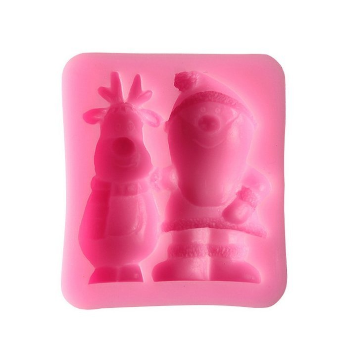 Christmas Gift - Christmas Fondant Silicone Sugar Mold Cake Decorating - Christmas Santa Sled Deer N7