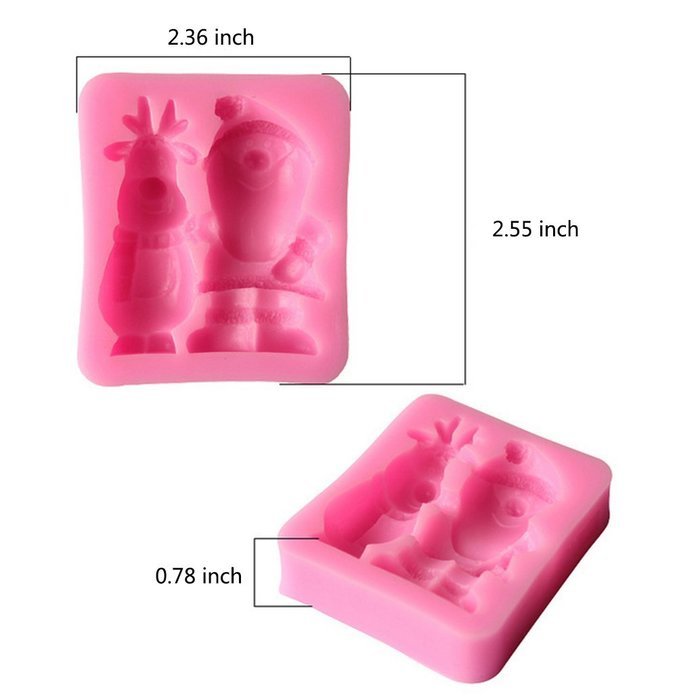 Christmas Gift - Christmas Fondant Silicone Sugar Mold Cake Decorating - Christmas Santa Sled Deer N8