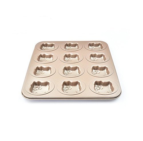 Astra shop Premium 9 Cup Champagne Cat Paw Prints Cake Pan Cute Baking Pan Non Stick Cake Mold Muffin Pan,11 x... N8