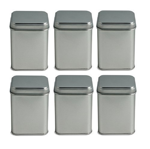 PremiumVials Tea Tin Canister, PACK OF 6