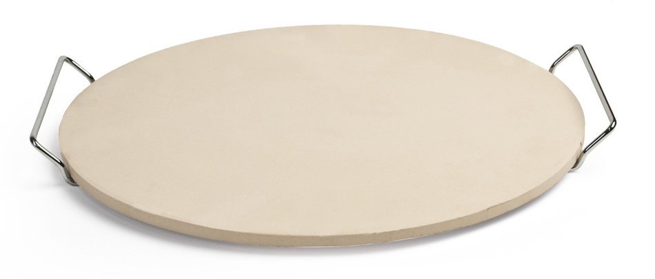 Pizzacraft PC0002 15' x 12.1' Rectangle Ceramic Baking/Pizza Stone with Wire Frame N4