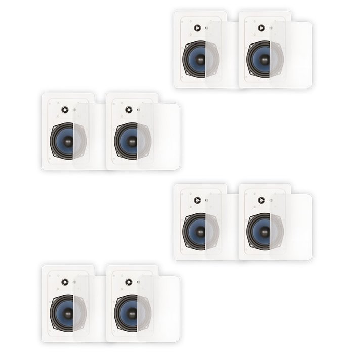 Blue Octave RW53 In Wall Speakers 3 Way Home 2240 Watts New 4 Pair Pack RW53-4PR