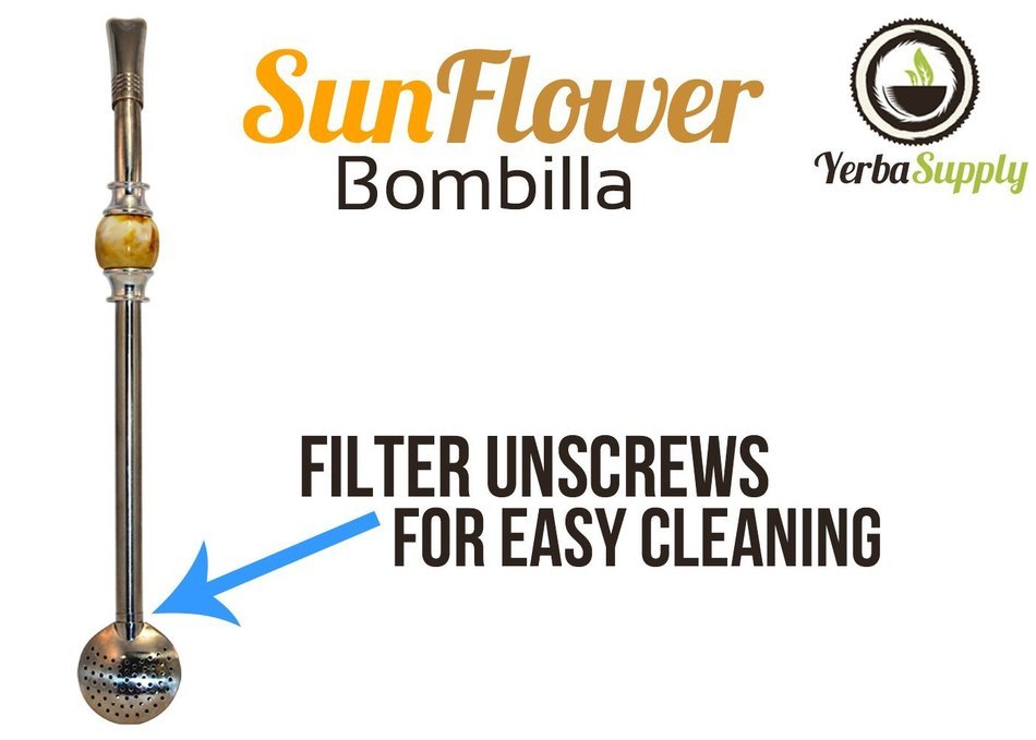 Easy Clean Yerba Mate Bombilla for Gourd Drinking Straw with Cleaning Brush and Removable Filter Head N19