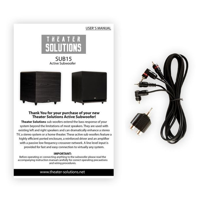 Theater Solutions SUB15F Front Firing Powered Subwoofer (Black) N5